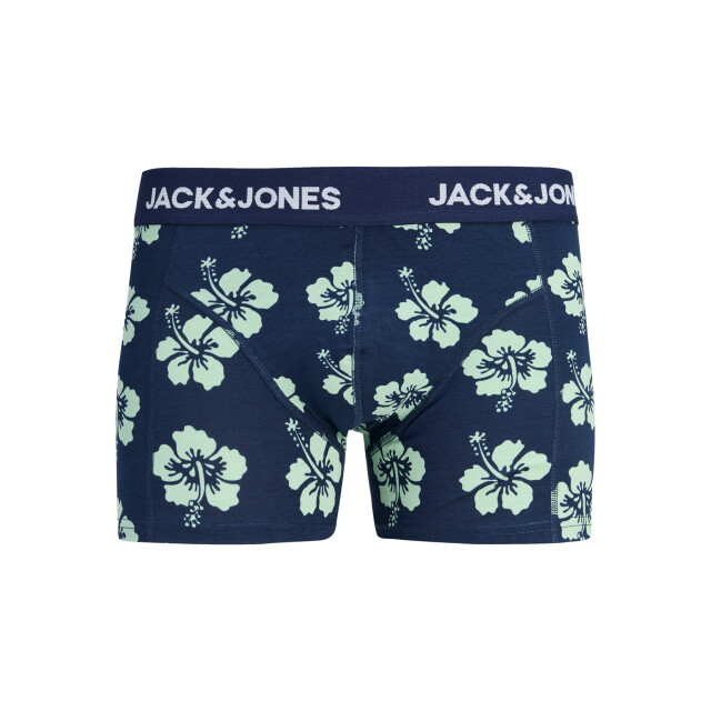 Jack & Jones Heren boxershorts trunks jacmaudo gebloemd 3-pack donkerblauw/zwart 12296236-Pageant Blue large