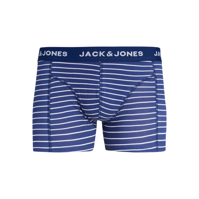 Jack & Jones Heren boxershorts trunks jackevin 5-pack gestreept/bladeren print donker 12303741-Bellwether Blue large