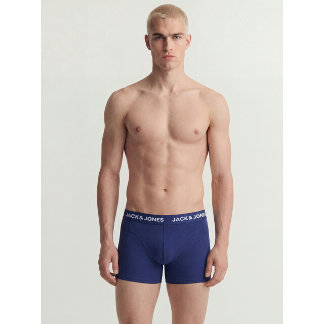 Jack & Jones Heren boxershorts trunks jackevin 3-pack gestreept/bladeren print donker 12296254-Bellwether Blue large