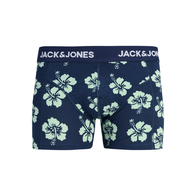 Jack & Jones Heren boxershorts trunks jacmaudo gebloemd 3-pack donkerblauw/zwart 12296236-Pageant Blue large