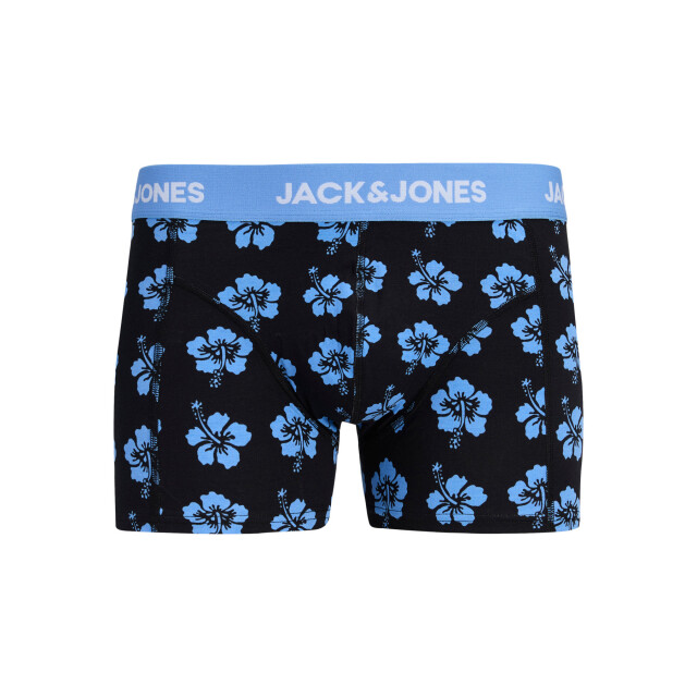 Jack & Jones Heren boxershorts trunks jacmaudo gebloemd 3-pack donkerblauw/zwart 12296236-Pageant Blue large