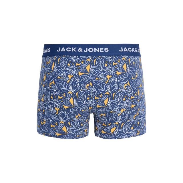 Jack & Jones Heren boxershorts trunks jackevin 5-pack gestreept/bladeren print donker 12303741-Bellwether Blue large