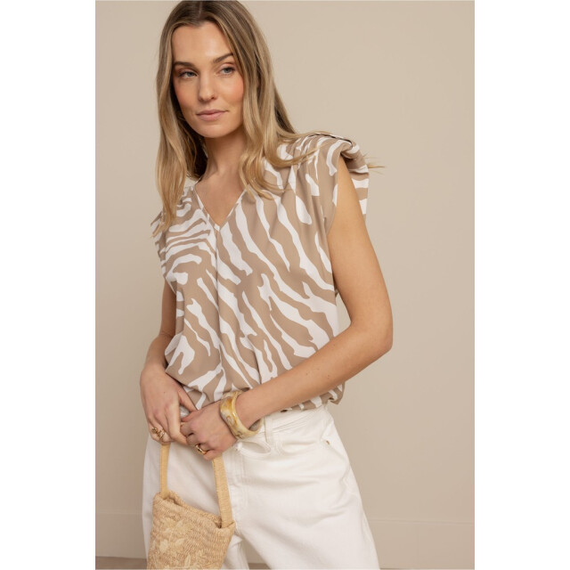 Studio Anneloes Leone zebra vneck top dessin 4389.79.0086 large