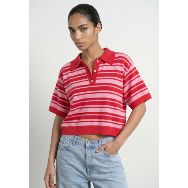 Hypedrop Hdkallie ss boxy polo knit dessin 4359.69.0002 large
