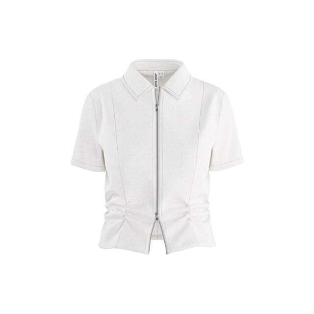 Hypedrop Hdnicolette ss gathered zip shirt beige 4279.05.0037 large