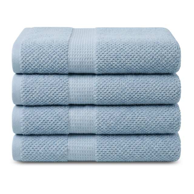 DoubleDry Popcorn weave handdoeken 50x90 cm set van 4 100% katoen 450 g/m2 - 3628066 large
