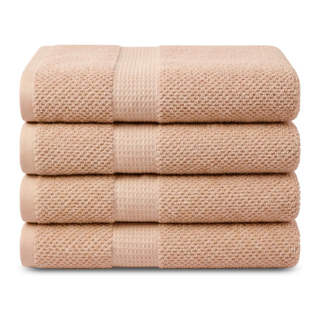 DoubleDry Popcorn weave handdoeken 50x90 cm set van 4 100% katoen 450 g/m2 - 3628064 large