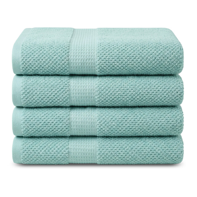 DoubleDry Popcorn weave handdoeken 50x90 cm set van 4 100% katoen 450 g/m2 - 3628065 large