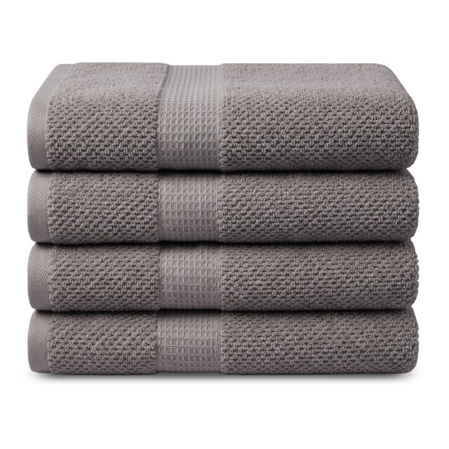 DoubleDry Popcorn weave handdoeken 50x90 cm set van 4 100% katoen 450 g/m2 - 3628068 large