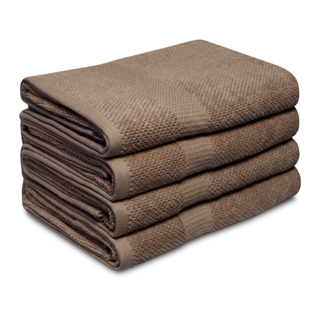 DoubleDry Popcorn weave handdoeken 70x140 cm set van 4 100% katoen 450 g/m2 3628072 large