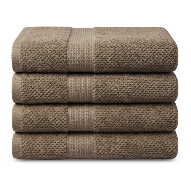 DoubleDry Popcorn weave handdoeken 70x140 cm set van 4 100% katoen 450 g/m2 3628072 large