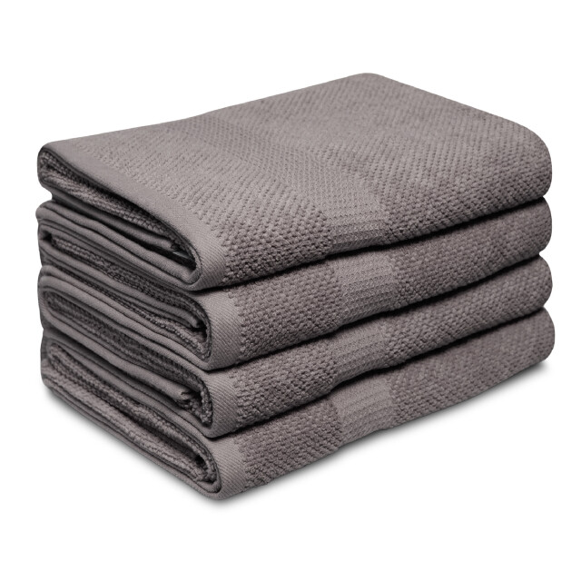 DoubleDry Popcorn weave handdoeken 70x140 cm set van 4 100% katoen 450 g/m2 3628073 large