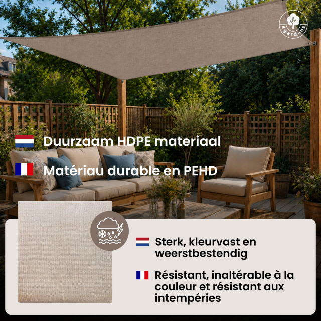 4gardenz Schaduwdoek waterdoorlatend rechthoek 3x5 mtr - 3621999 large