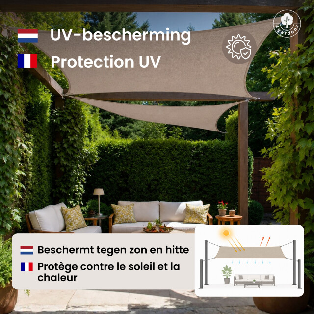 4gardenz Schaduwdoek waterdoorlatend rechthoek 3x5 mtr - 3621999 large