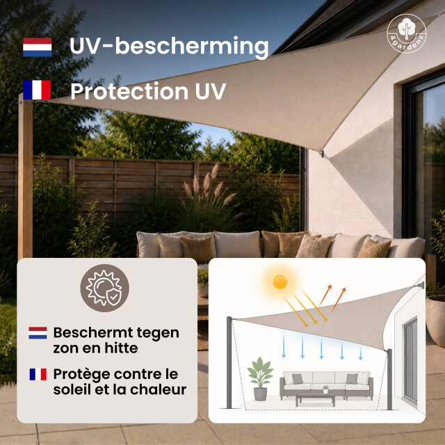 4gardenz Schaduwdoek waterdoorlatend driehoek 3x3x3 mtr - 3621991 large
