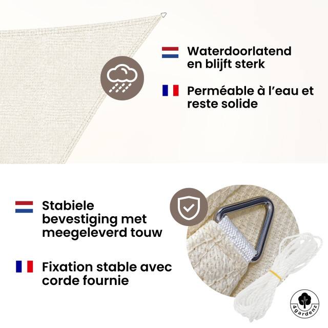 4gardenz Schaduwdoek waterdoorlatend driehoek 3x3x3 mtr - 3621989 large