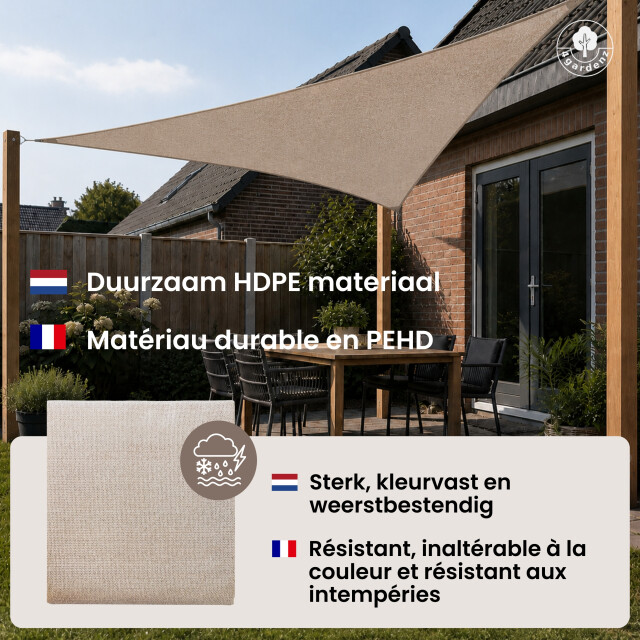 4gardenz Schaduwdoek waterdoorlatend driehoek 3x3x3 mtr - 3621991 large