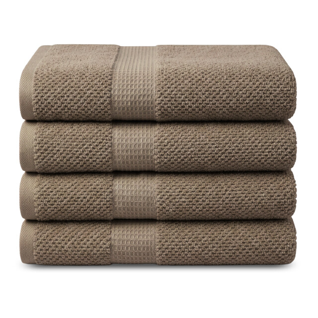 DoubleDry Popcorn weave handdoeken 50x90 cm set van 4 100% katoen 450 g/m2 - 3628067 large