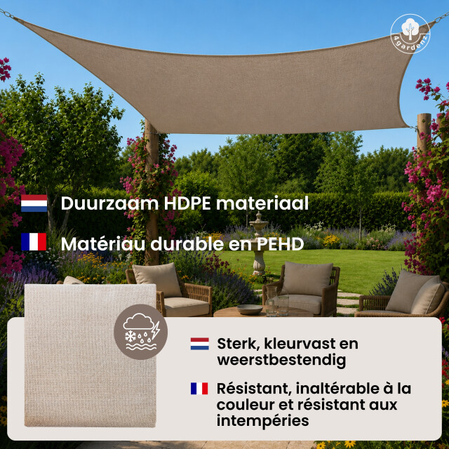 4gardenz Schaduwdoek waterdoorlatend vierkant 3x3 mtr - 3621987 large