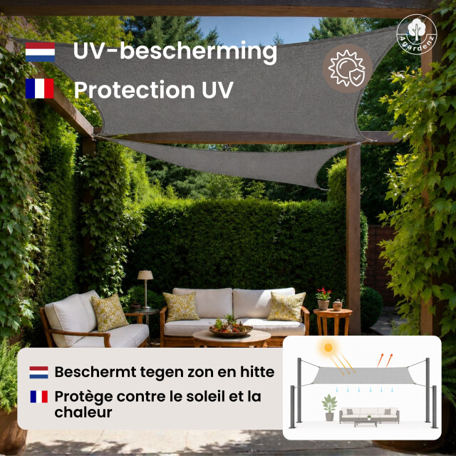 4gardenz Schaduwdoek waterdoorlatend rechthoek 3x5 mtr - 3621998 large