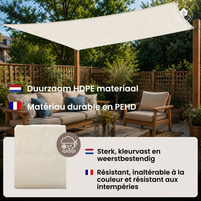 4gardenz Schaduwdoek waterdoorlatend rechthoek 2x3 mtr - 3621977 large