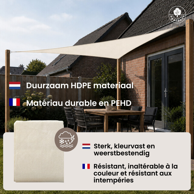 4gardenz Schaduwdoek waterdoorlatend driehoek 3x3x3 mtr - 3621989 large