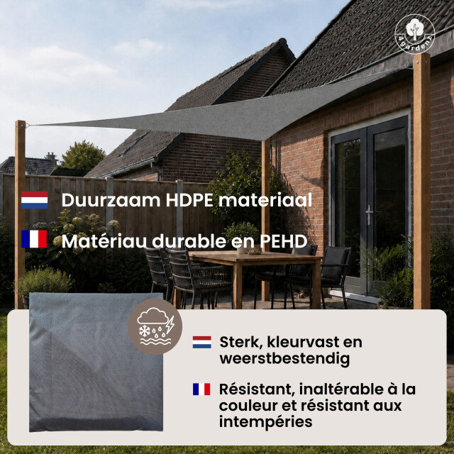 4gardenz Schaduwdoek waterdoorlatend driehoek 3x3x3 mtr - 3621990 large