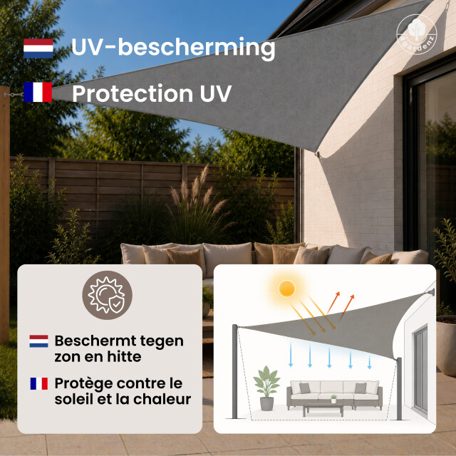 4gardenz Schaduwdoek waterdoorlatend driehoek 3x3x3 mtr - 3621990 large