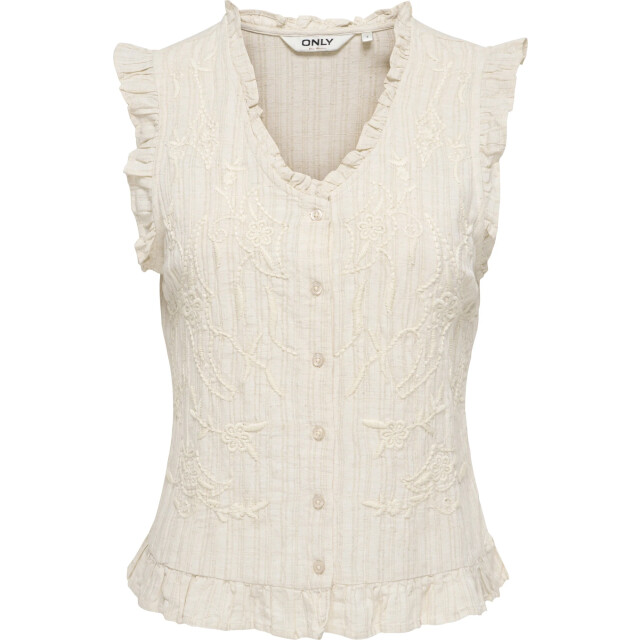Only Onlellys s/l frill emb top wvn pumice stone 15375232-189959 large