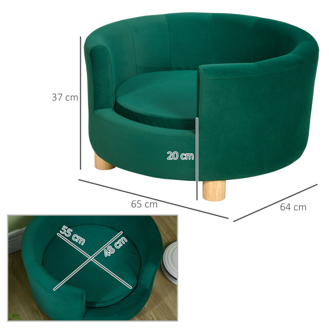 4goodz Katten- en hondenbank met houten poten 64x37 cm - 3503037 large