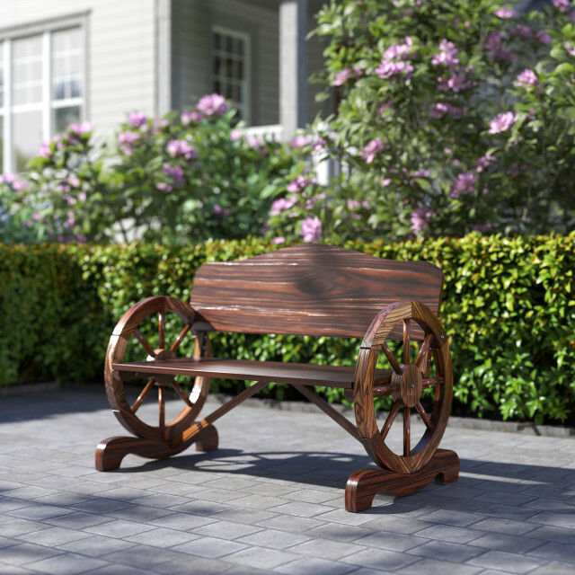 4goodz 2-zits tuinbank met karrewiel armleuningen - 3589636 large