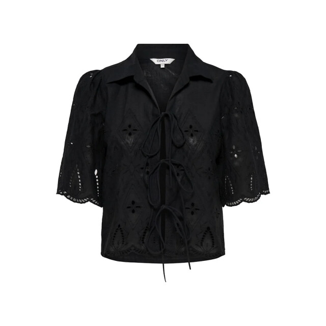 Only Onlfrani s/s emb bow top wvn black 15375567-177911 large