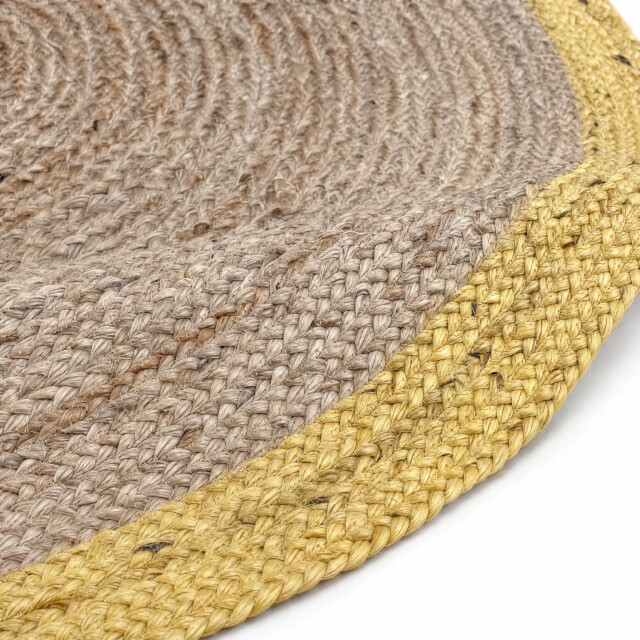 Muratap Jaipur jute rond vloerkleed geel- 160 cm rond 3627920 large