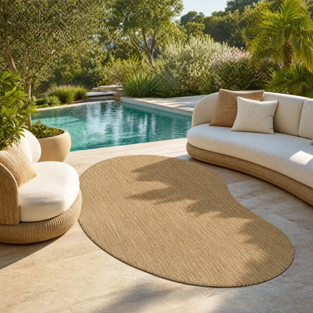 Muratap Brussels buitenkleed organisch xl uni jute effen- 240x340 cm organisch 3627921 large