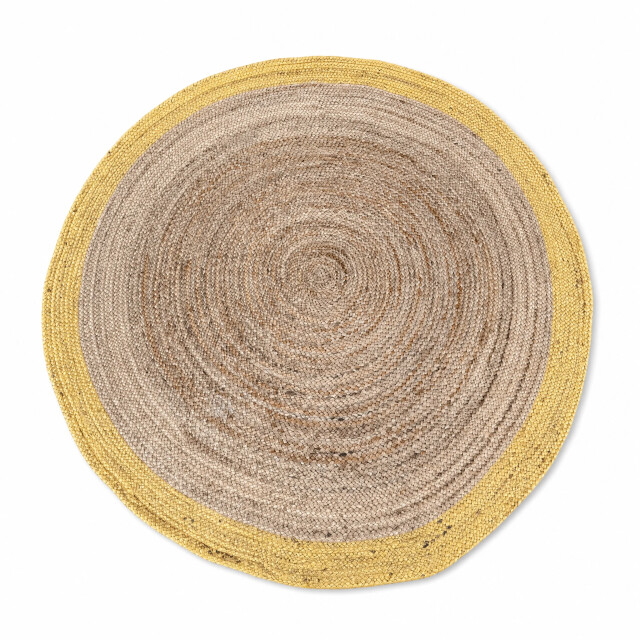 Muratap Jaipur jute rond vloerkleed geel- 160 cm rond 3627920 large