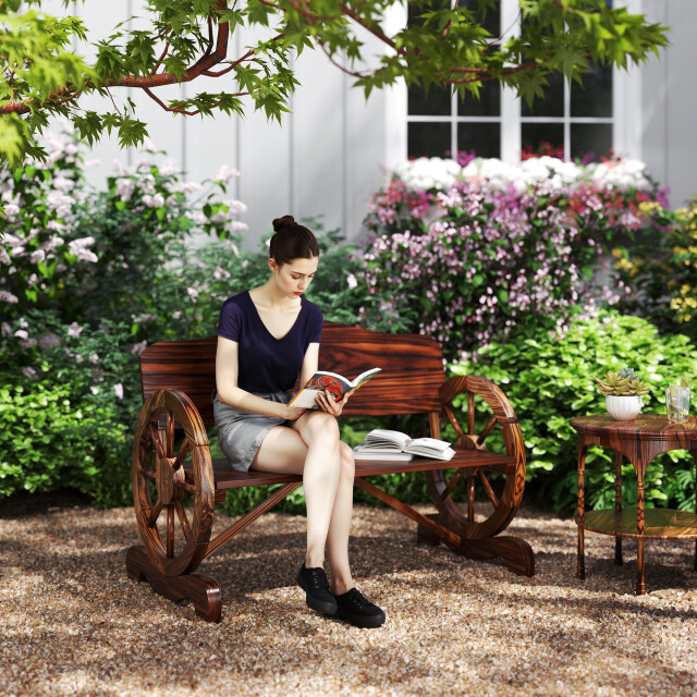 4goodz 2-zits tuinbank met karrewiel armleuningen - 3589636 large
