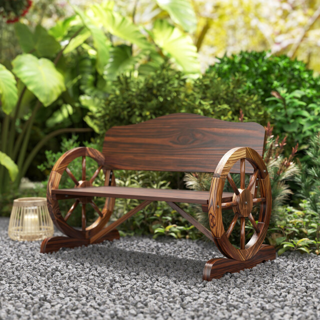 4goodz 2-zits tuinbank met karrewiel armleuningen - 3589636 large