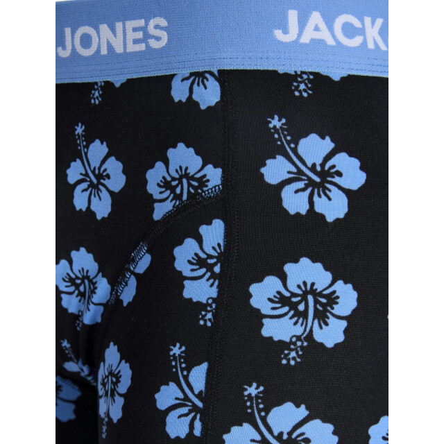 Jack & Jones Heren boxershorts trunks jacmaudo gebloemd 3-pack donkerblauw/zwart 12296236-Pageant Blue large