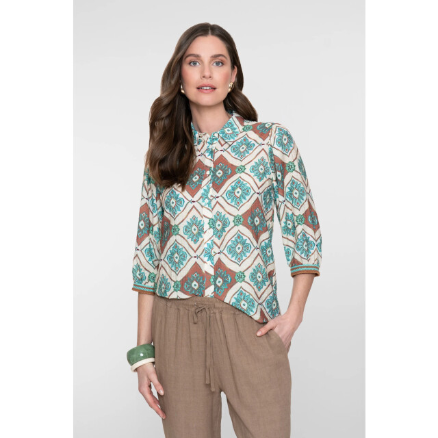Geisha 63453 602 blouse aqua camel aqua camel 63453 602 large