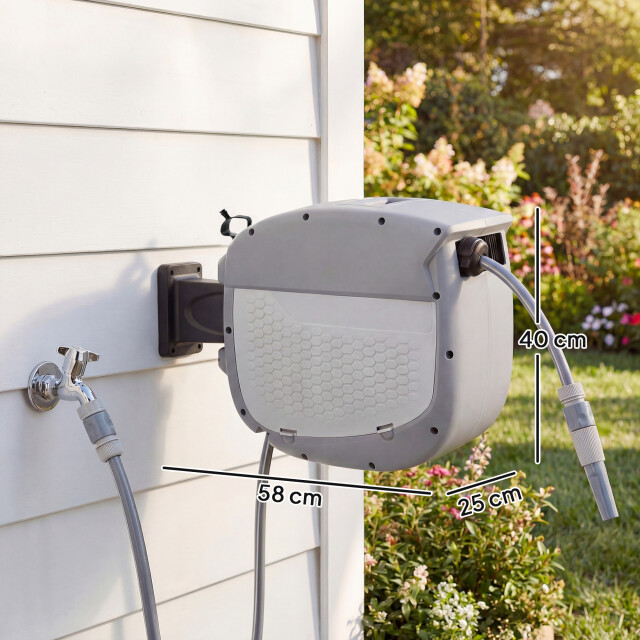 4goodz Wandbox slanghaspel met tuinslang 30 m -180° draaibaar met oprolfunctie 3630059 large