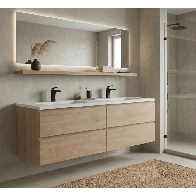 Badplaats Badkamermeubel set angela 160 x 48 cm – kastanje – badmeubel met 3567300 large
