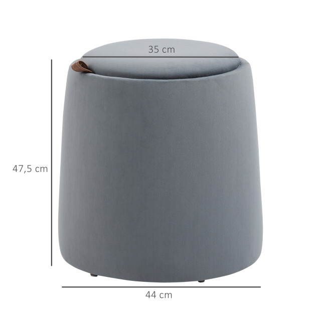 4goodz Poef 2-in-1 ottomaanse kruk voetebank met opbergvak 44x47 cm 3633882 large