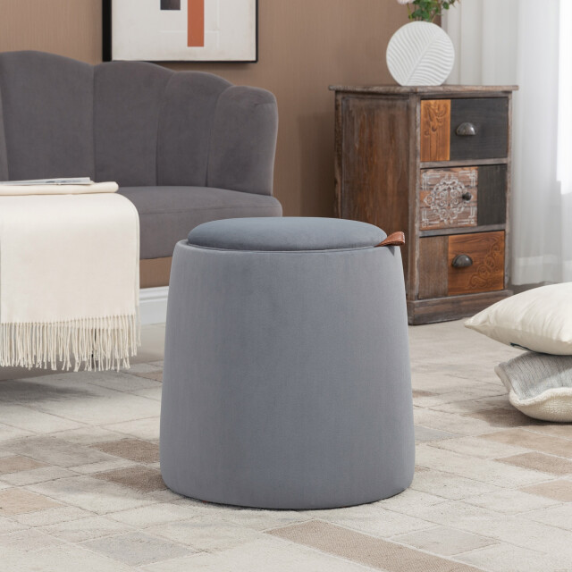 4goodz Poef 2-in-1 ottomaanse kruk voetebank met opbergvak 44x47 cm 3633882 large