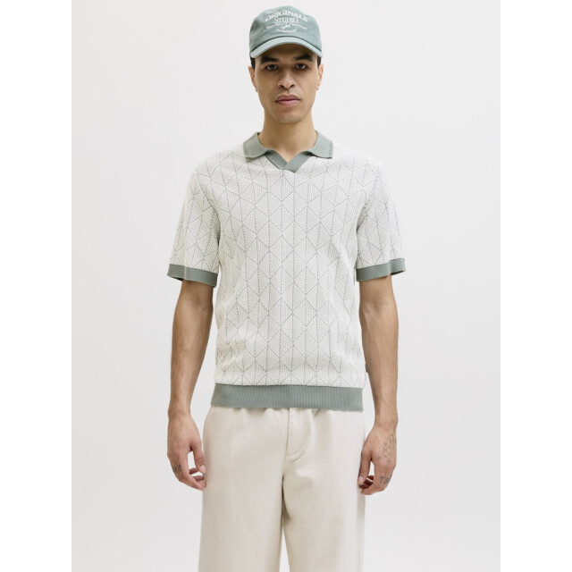 Jack & Jones Jprblublake structure knit split neck ss dessin 5369.29.0017 large