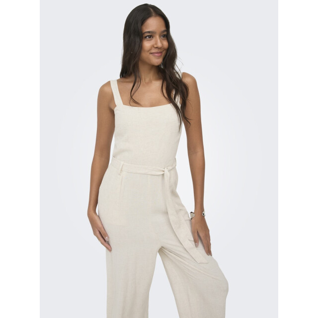 Only Onlsiesta linen bl belt jumpsuit pnt beige 4199.05.0005 large