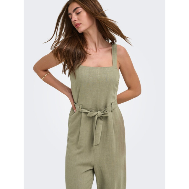 Only Onlsiesta linen bl belt jumpsuit pnt army 4199.26.0003 large