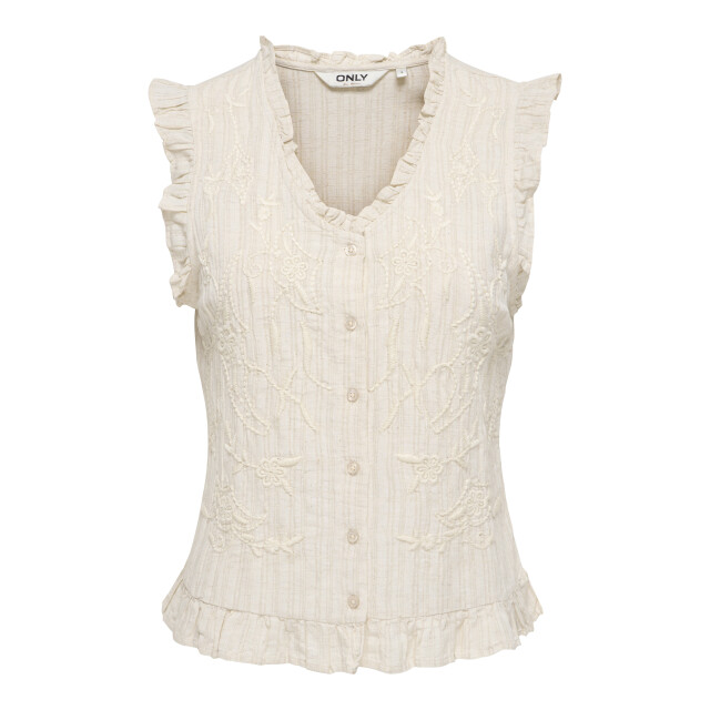 Only Onlellys s/l frill emb top wvn 15375232 large