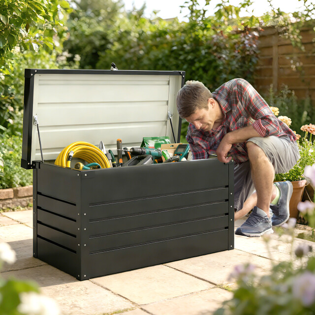Westmann 4goodz kussenbox metaal 350l opbergbox tuin waterdicht en afsluitbaar - 3638244 large