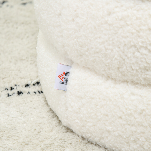 4goodz Poef rond teddyfleece met metalen frame Φ40x45h cm crème 3638238 large