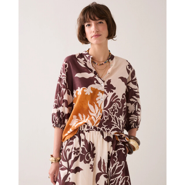 Summum 2s3505-12453 120 blouse border print double multicolour 2s3505-12453 120 large